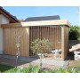 VILLA FLACHDACH 4x2 Caseta Nórdica para perros con techo plano y puerta