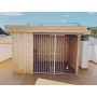 VILLA FLACHDACH | Caseta de Madera Nórdica para perros con techo plano y puerta