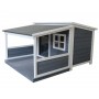 Caseta de madera para perros con porche Terraza