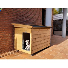 LASSIE-DINO ALLWETTER - Caseta para perros de madera para el Exterior puerta lateral