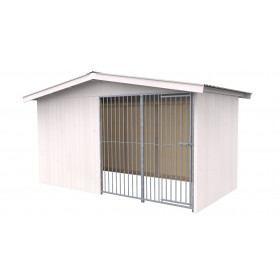 Caseta Nórdica para perros Color Blanco 2x4 con techo a dos aguas