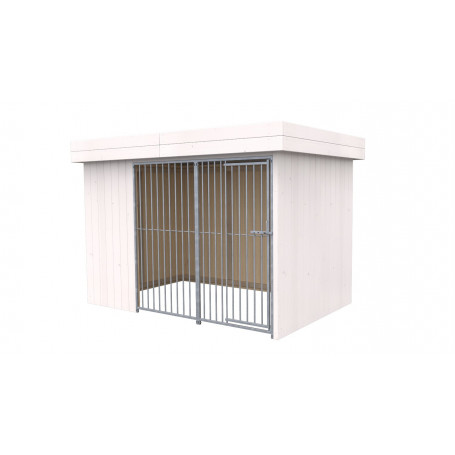 Casa nórdica para perros Color Blanco 2x3 con techo plano
