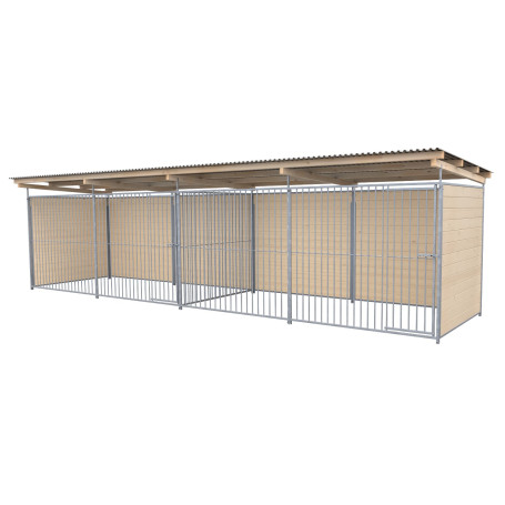 Caseta doble para Perros 2x6 madera nórdica natural
