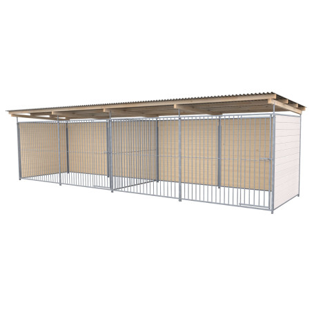 Caseta doble para Perros 2x6 madera nórdica color blanco