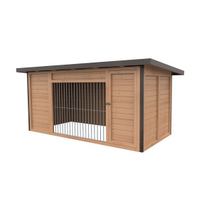 caseta de madera nordica Luxus 2x4 beige con marrón