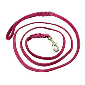 FETTLEDER PINK | Correa de Piel trenzada Rosa de 11mm para perros