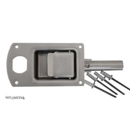 Cerradura de empuñadura empotrada para puertas de interior con placa de manilla