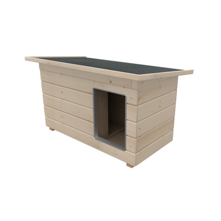 NAPOLEÓN ALLWETTER Casa nórdica en madera sin tratar para perros pequeños