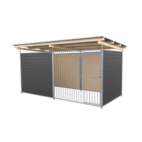 GRAPHITSONDER BOXHOLZ | Caseta Color Grafito para perros 2x3