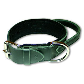LEDERHALSBAND mit FilzHandschlaufe| Collar con Asa de piel acolchado 50mm