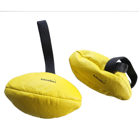 RUGBY Balón de Piel relleno de Aire para perros 20cm Amarillo