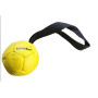 Pelota de Cuero/Piel 8cm con Cuerda Rellena de silicona amarilla