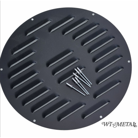 REJILLA Redonda Negra de Ventilación Remolques y Boxes térmicos