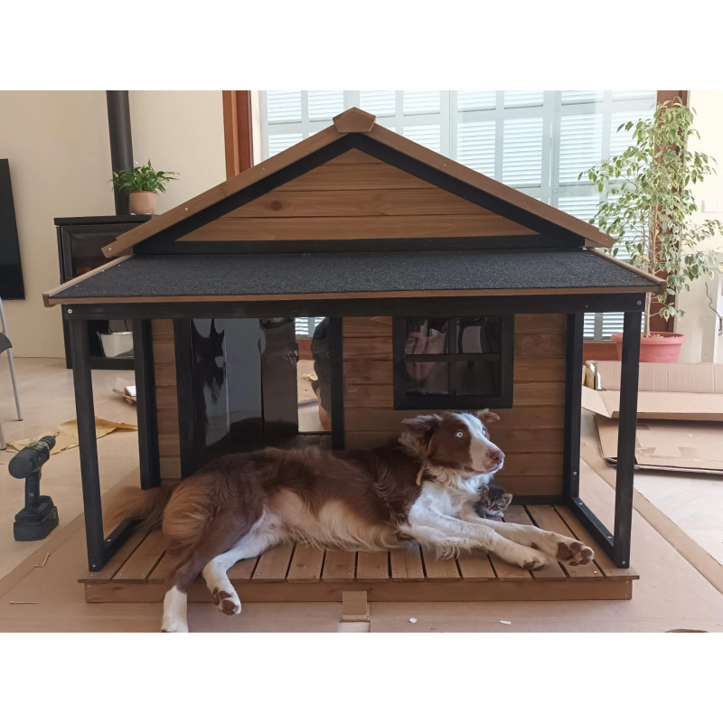 Caseta para perros grandes de madera Caseta para perros pequeños, medianos y grandes de madera
