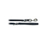 BREIT S | Correa para perros de piel Negra trenzada (16mm) - MOSQUETÓN PLATA