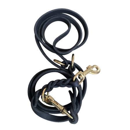 Correa Multiposición - Cuero engrasado Negro 11mm x 240cm