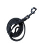 SCHWARZ B - Correa para perros de piel Negra trenzada (11mm) - MOSQUETÓN NEGRO