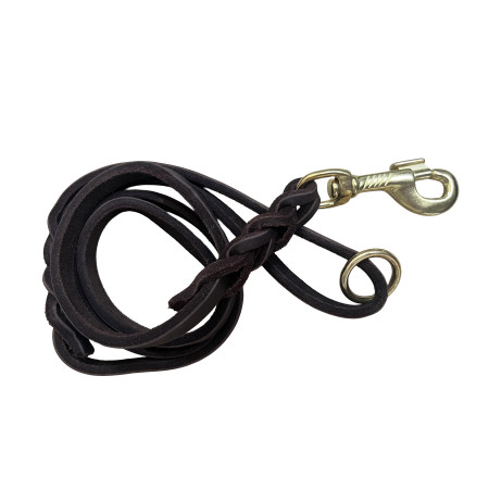 MESSING R | Correa de piel engrasada Fettleder 120cm - Mosquetón Dorado y Anilla