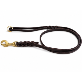 Correa de piel engrasada Fettleder 120cm - Mosquetón Dorado y Anilla