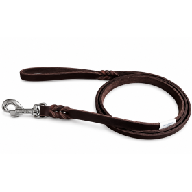 correa de perro fettleder cuero marrón 16mm