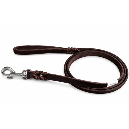 correa de perro fettleder cuero marrón 16mm