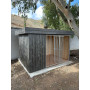 Caseta Villa para perros techo plano de madera abeto 2x3