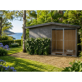 Sauerland Villa caseta de perros montada en jardín bonito