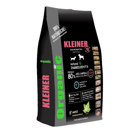 KLEINER Organic | AVES con PESCADO y Aceite de Salmón | Razas pequeñas