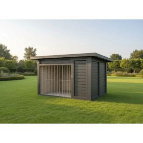 Casa grande Luxus de Madera Gris oscuro para perros
